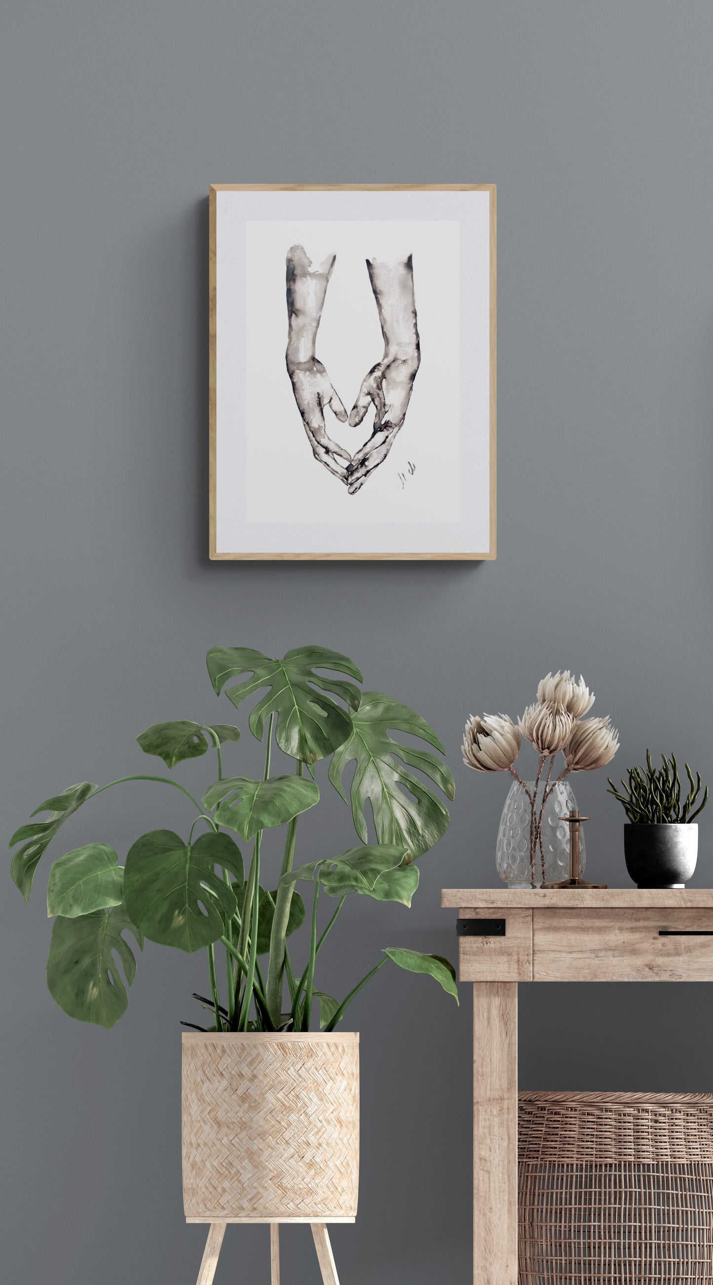 Lovers Holding Hands – Minimalist wall art - Ink Painting

This beautiful ink painting is the perfect gift for couples, symbolizing love, connection, and unity.

Featuring a simple minimalist design effortlessly complements any contemporary modern home, Scandinavian-style space, or boho-inspired interior.&nbsp;

This minimalist ink art is not just a decoration, but a meaningful symbol of love. It’s an excellent choice for a young family or as a romantic gift for partner.