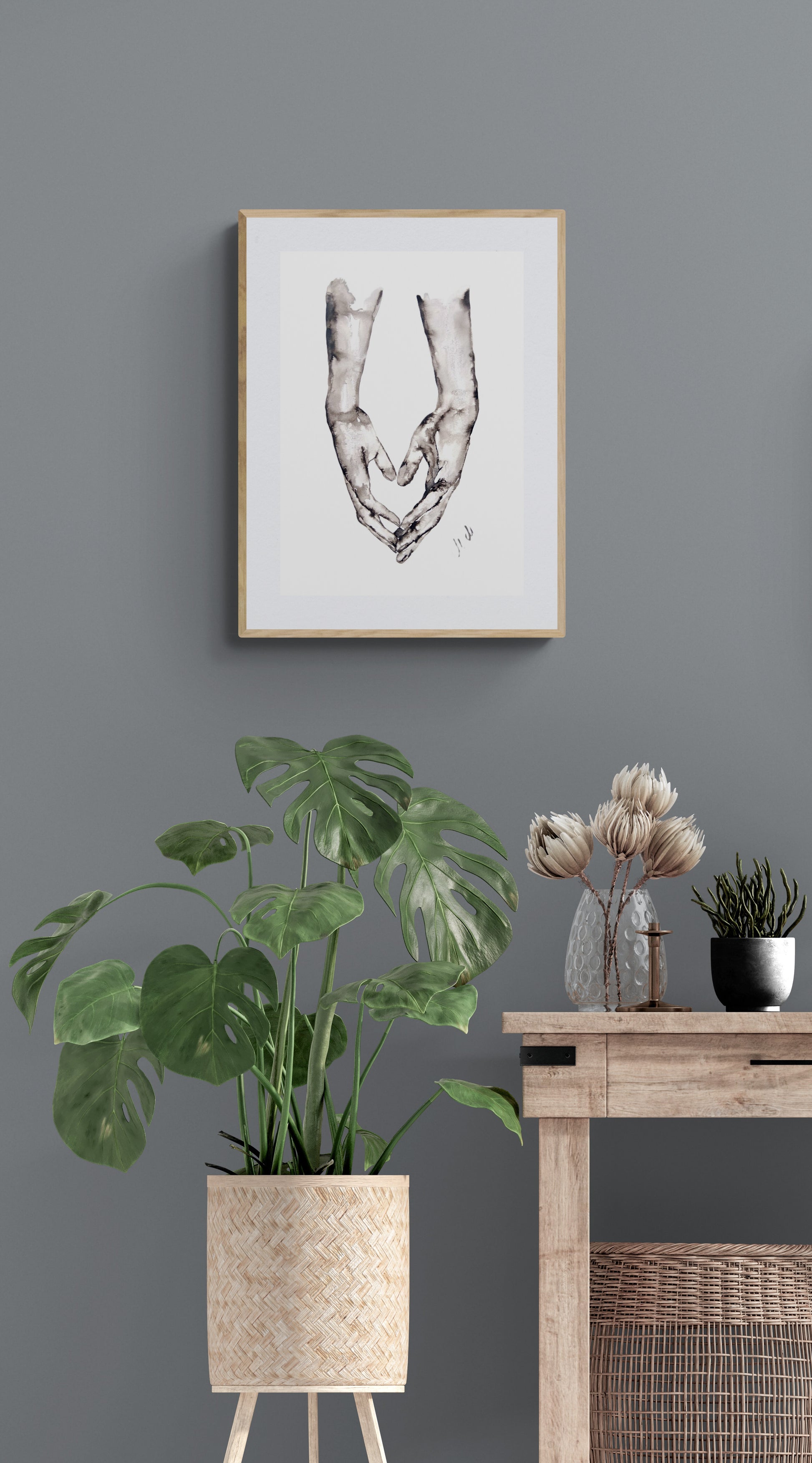 Lovers Holding Hands – Minimalist wall art - Ink Painting

This beautiful ink painting is the perfect gift for couples, symbolizing love, connection, and unity.

Featuring a simple minimalist design effortlessly complements any contemporary modern home, Scandinavian-style space, or boho-inspired interior.&nbsp;

This minimalist ink art is not just a decoration, but a meaningful symbol of love. It’s an excellent choice for a young family or as a romantic gift for partner.