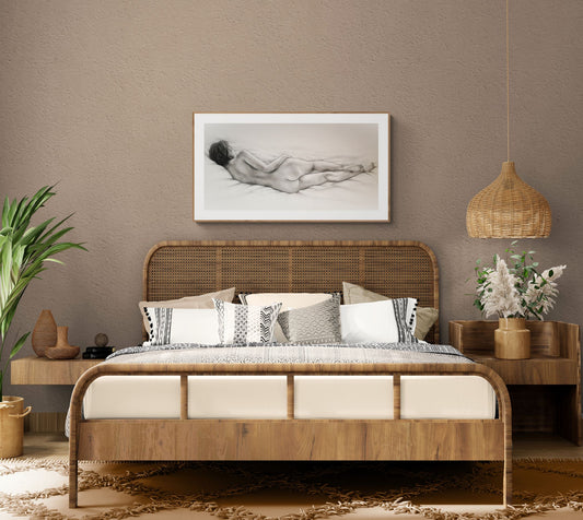 Body in Stillness - nude charcoal drawing