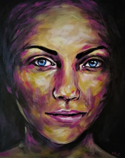 Colorful Female Face – Handmade Portrait on Canvas&nbsp;

This colorful acrylic portrait is a stunning piece of&nbsp;canvas art, crafted with expressive brushstrokes and rich acrylic&nbsp;colors. The bold and dynamic composition brings life and energy to any space.

Size: 50 cm x 40 cm (20" x 16")
Medium: acrylic on canvas
Ready to hang – no framing needed.