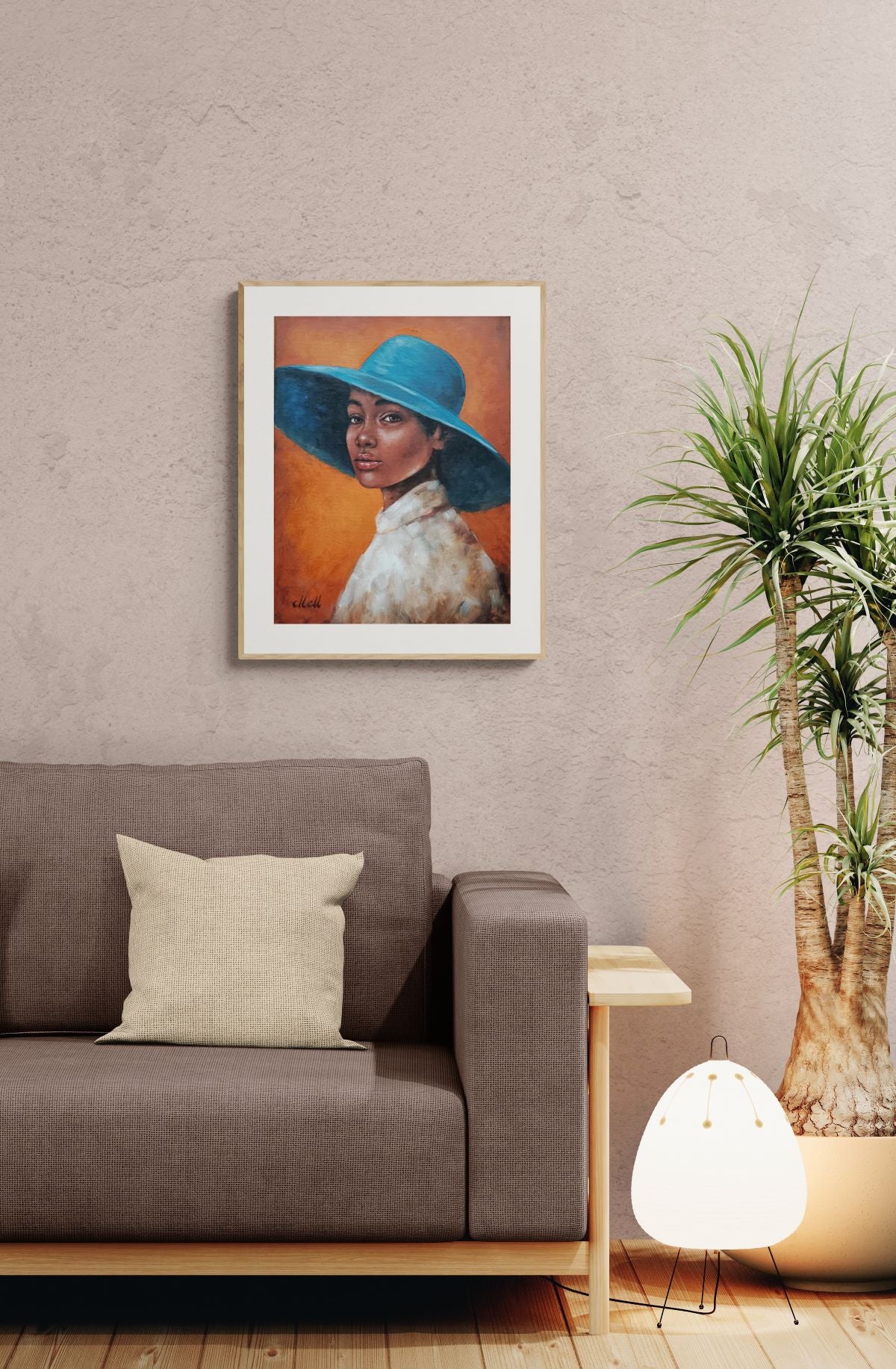 Blue Elegance - original oil portrait painting