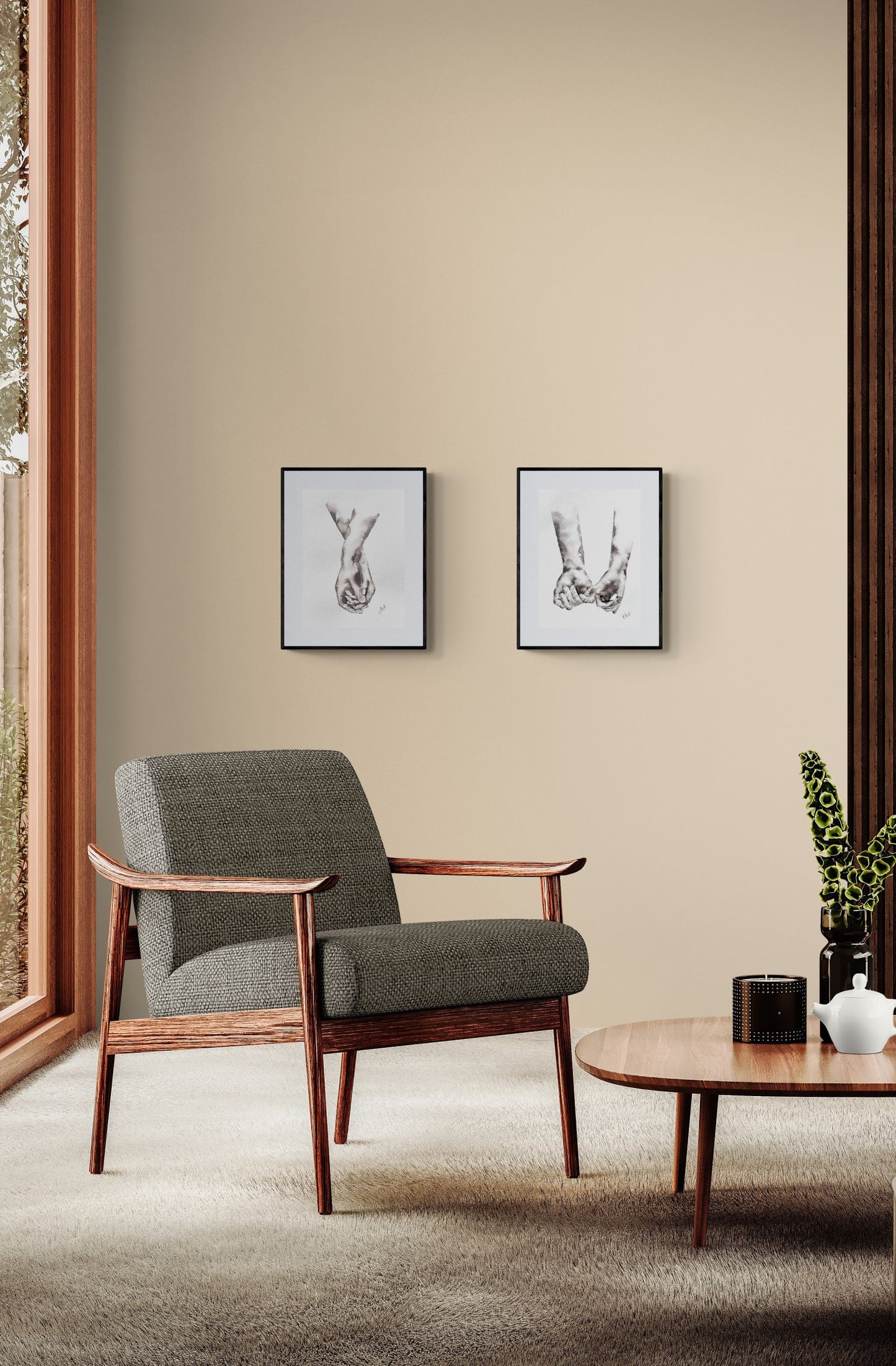 Hands touch IV - minimalsit wall art