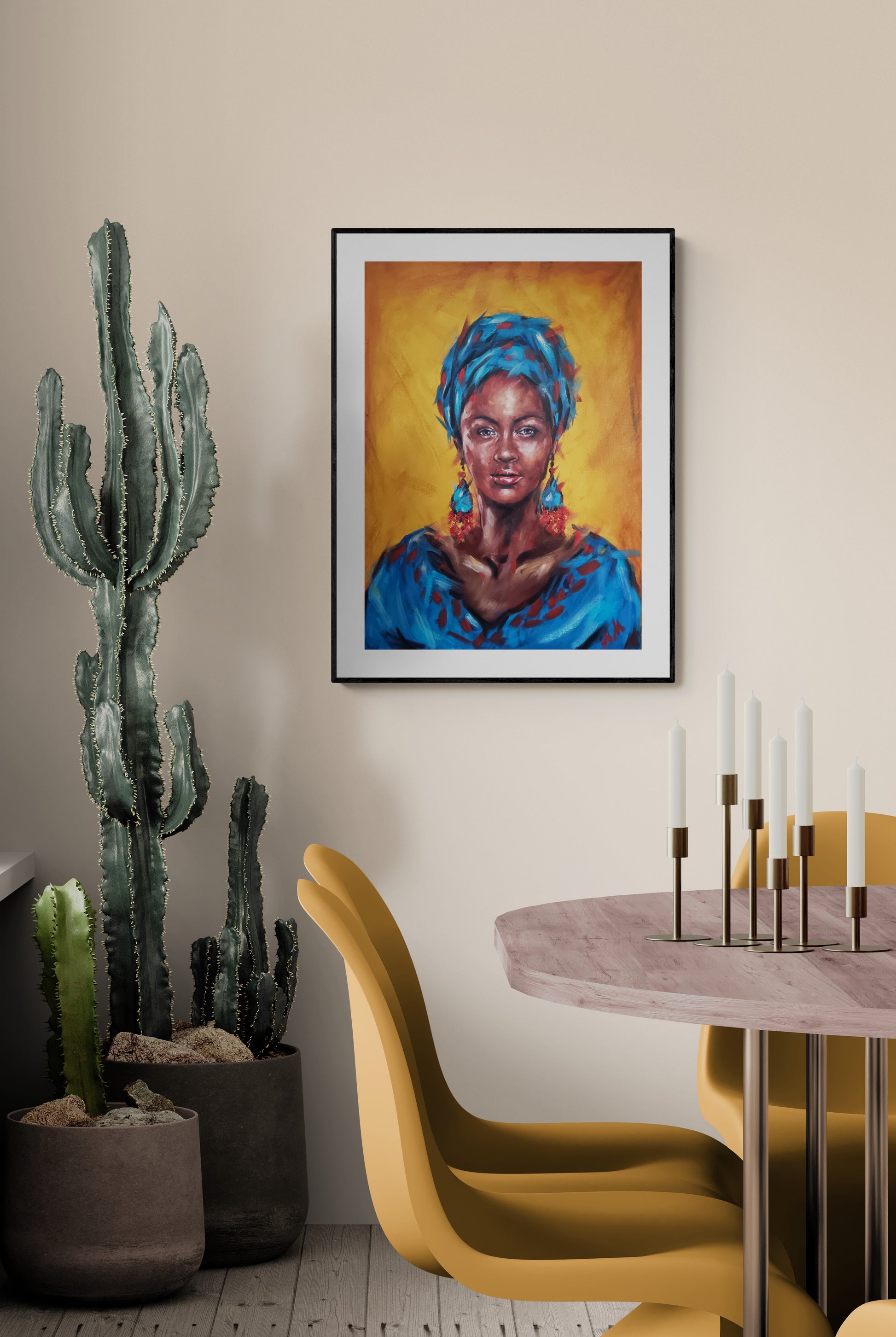 Canvas size: 50 cm x 70 cm (20" x 28")
Perfect for refined interiors of dining room.

This one-of-a-kind artwork celebrates identity and resilience, offering both depth and sophistication.