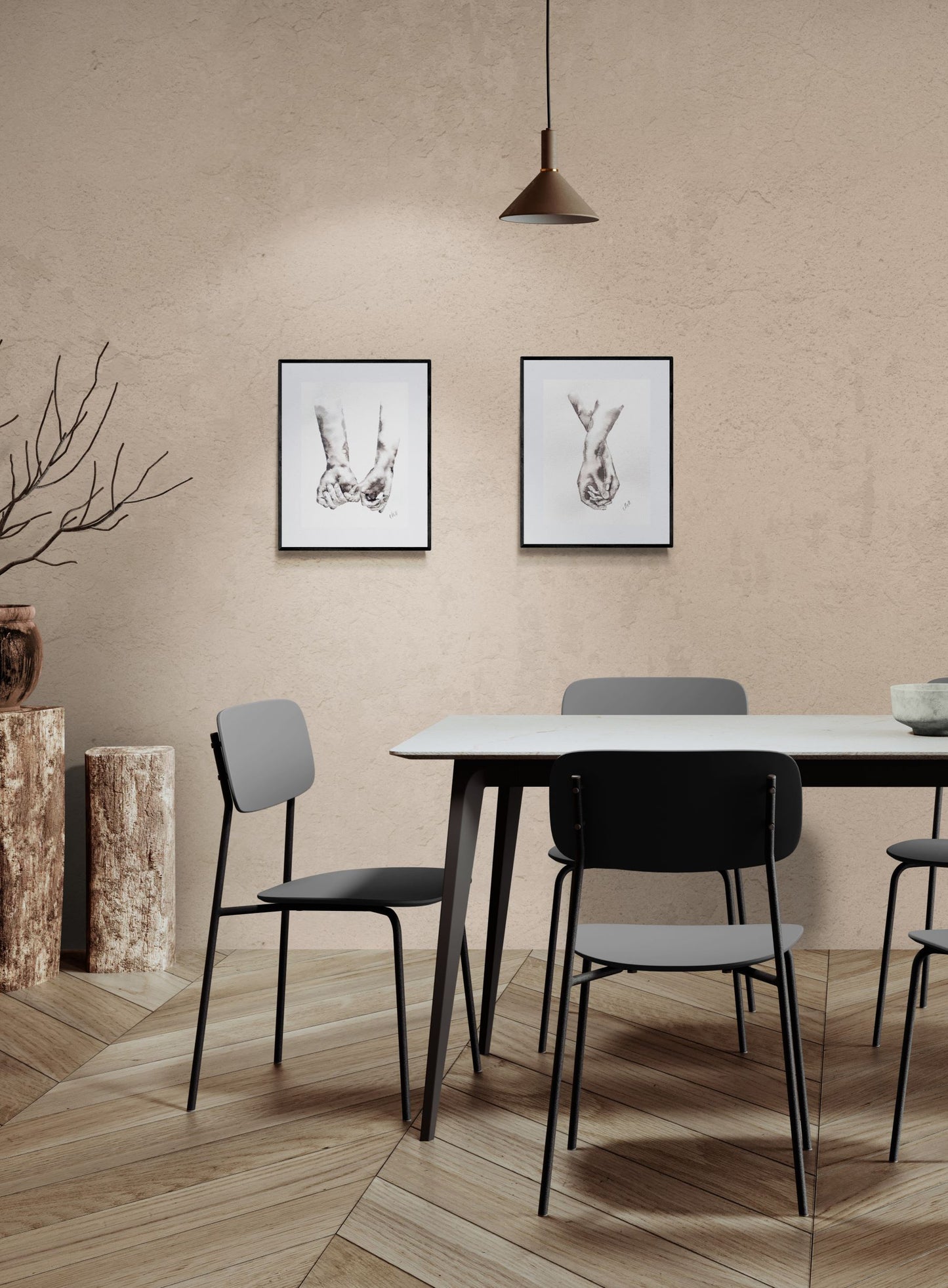 Hands touch IV - minimalsit wall art