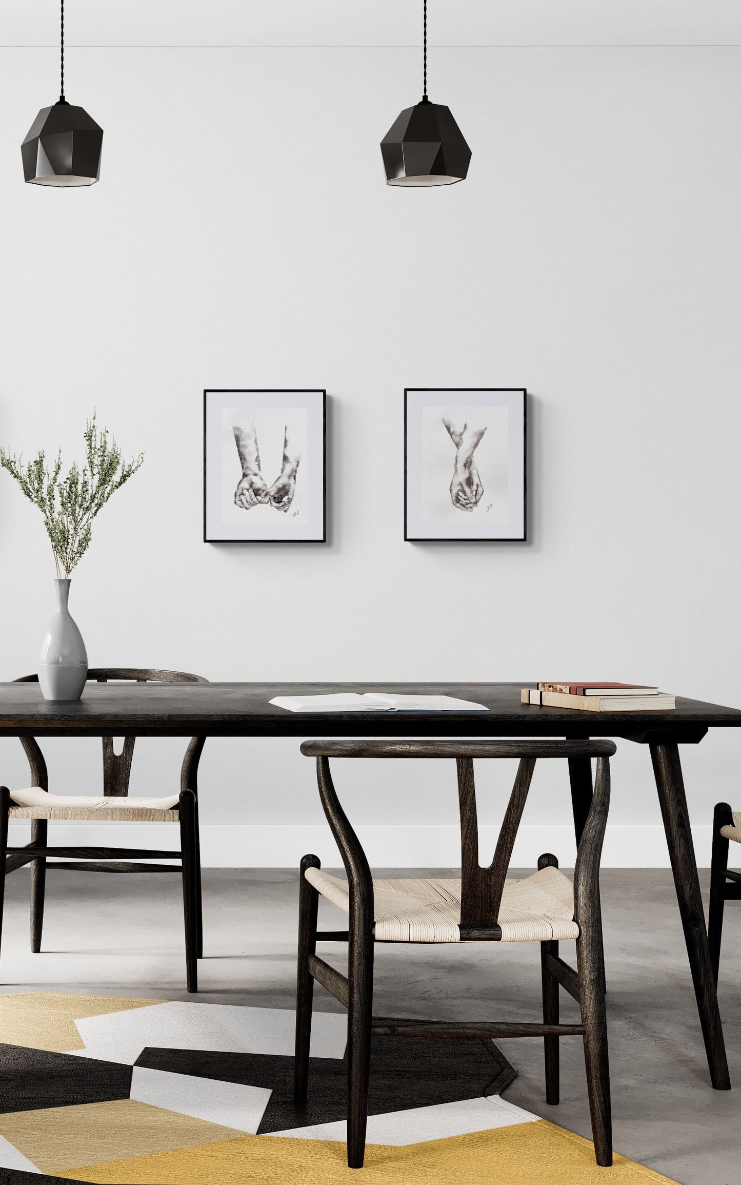 Hands touch IV - minimalsit wall art