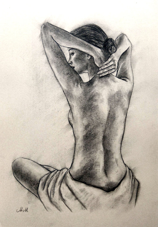 Nude Woman Charcoal Painting – Female Figure Drawing

This erotic artwork charcoal drawing is a beautiful blend of sensuality and elegance. The romantic painting captures the female figure in a way that is both intimate and shy, perfect addition to your bedroom wall art or bathroom decor.

Created with charcoal on light beige paper, this piece brings the raw beauty of the human form to life with delicate yet bold strokes

Size: 37 cm x 52 cm (14"x 20")