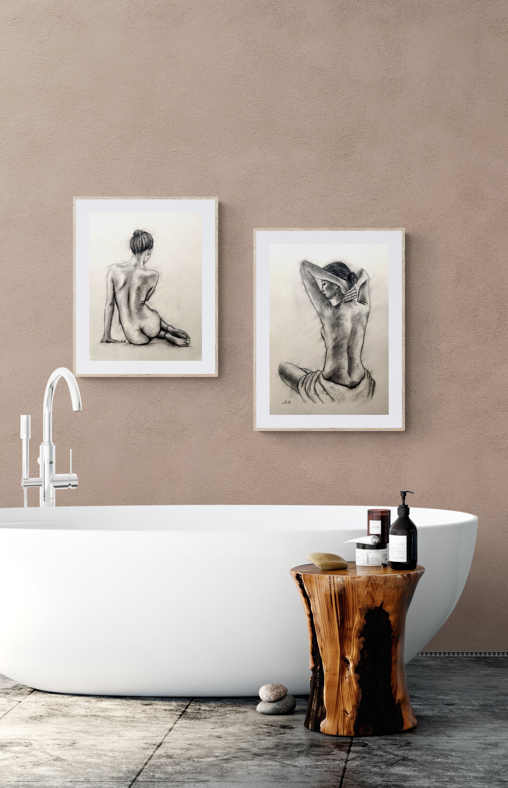 Nude Woman Charcoal Painting – Female Figure Drawing

This erotic artwork charcoal drawing is a beautiful blend of sensuality and elegance. The romantic painting captures the female figure in a way that is both intimate and shy, perfect addition to your bedroom wall art or bathroom decor.

Created with charcoal on light beige paper, this piece brings the raw beauty of the human form to life with delicate yet bold strokes

Size: 37 cm x 52 cm (14"x 20")
