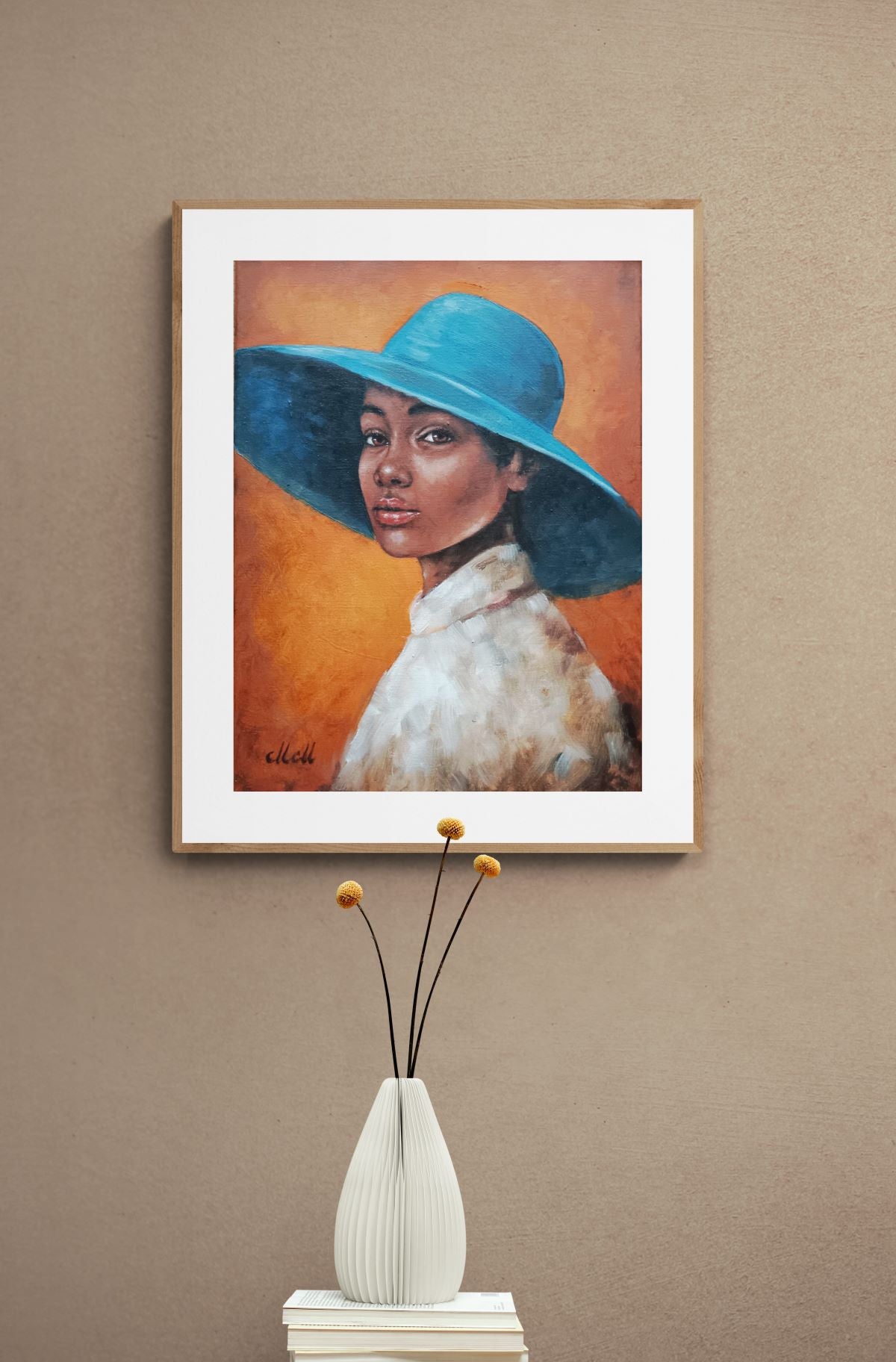 Blue Elegance - original oil portrait painting
