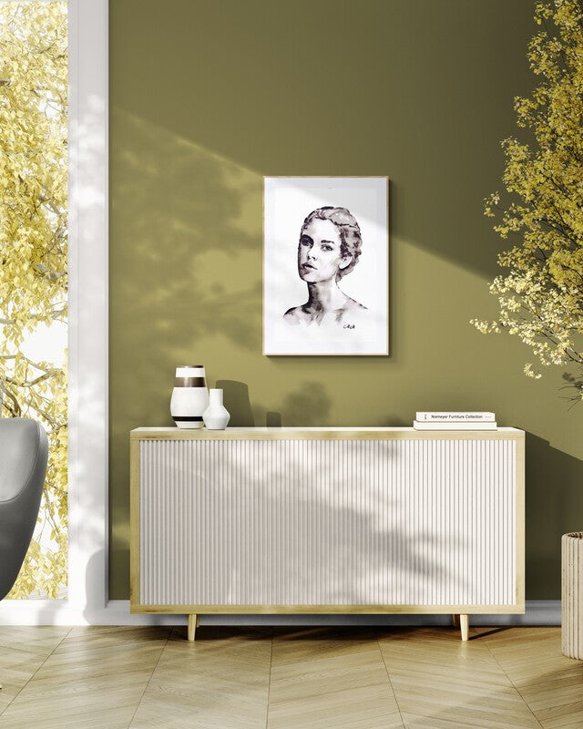 hallway wall decor - ink portrait painting