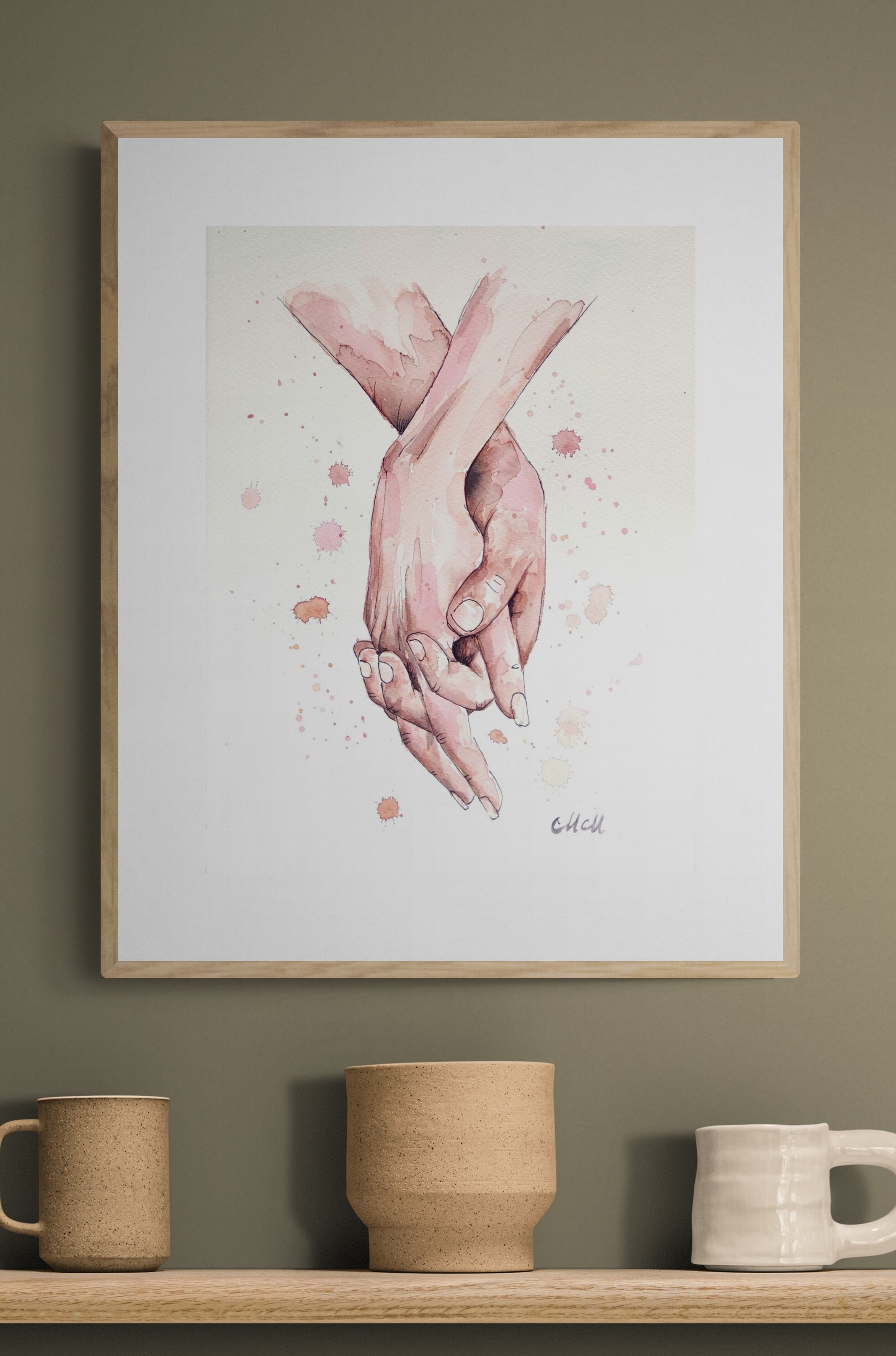  The delicate water drops, ink drawing and natural skin tones create a soft, emotional connection, making it a perfect piece for your home.

Artwork Size: 14" x 11" (38 cm x 28 cm)

Made with high-quality materials, this minimalist yet expressive artwork adds elegance to your bedroom, bathroom, or living area.

Whether as a meaningful lovers gift or a personal treasure, this timeless painting evokes deep emotions and it is perfect wedding gift.