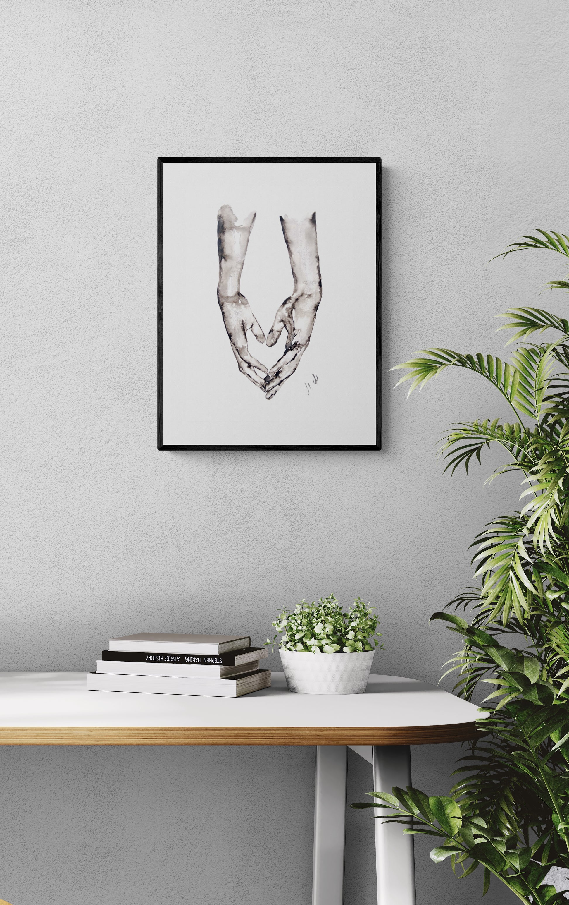 Lovers Holding Hands – Minimalist wall art - Ink Painting

This beautiful ink painting is the perfect gift for couples, symbolizing love, connection, and unity.

Featuring a simple minimalist design effortlessly complements any contemporary modern home, Scandinavian-style space, or boho-inspired interior.&nbsp;

This minimalist ink art is not just a decoration, but a meaningful symbol of love. It’s an excellent choice for a young family or as a romantic gift for partner.
