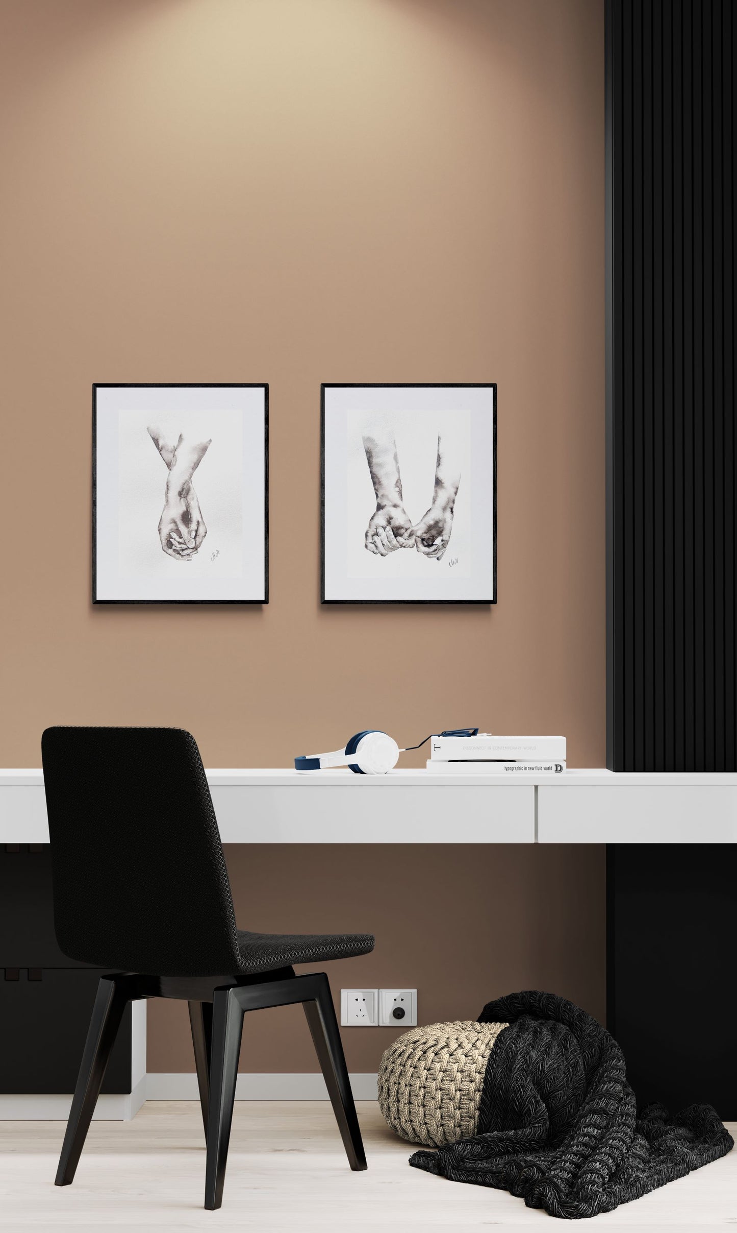 Hands touch III - minimalsit wall art