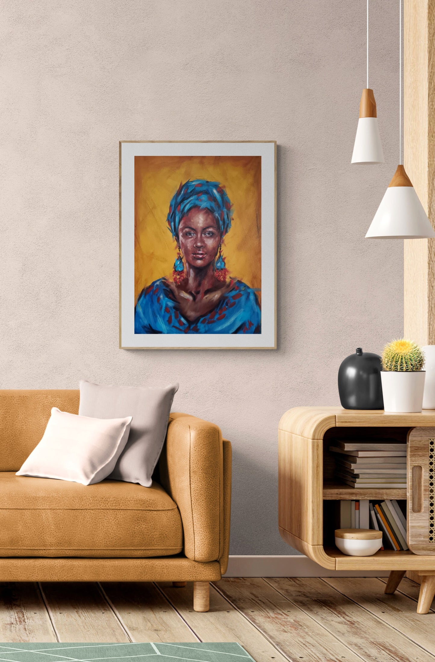 Canvas size: 50 cm x 70 cm (20" x 28")
Perfect for refined interiors of large living room.

This one-of-a-kind artwork celebrates identity and resilience, offering both depth and sophistication.