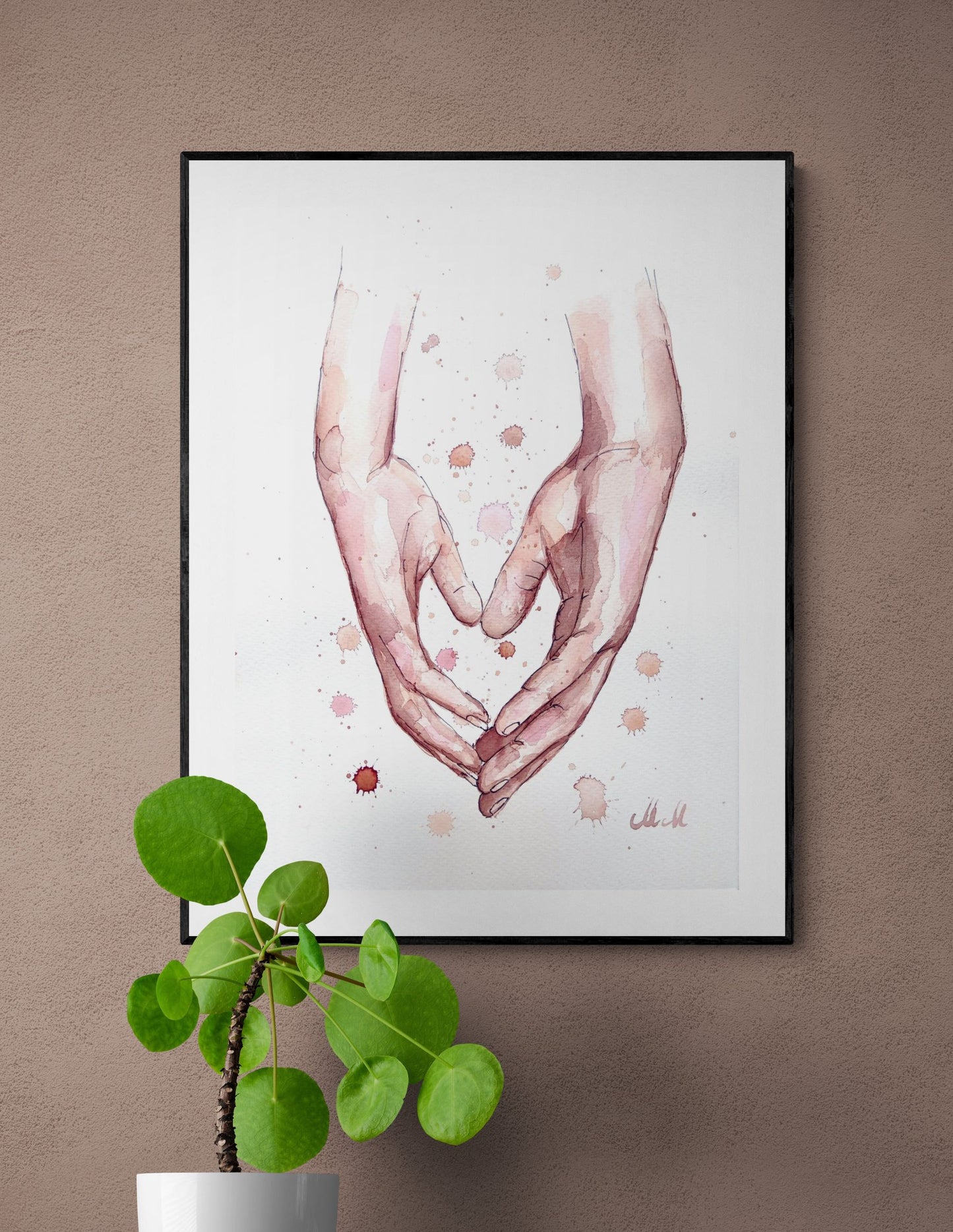 Hand in hand I - watercolor artwork