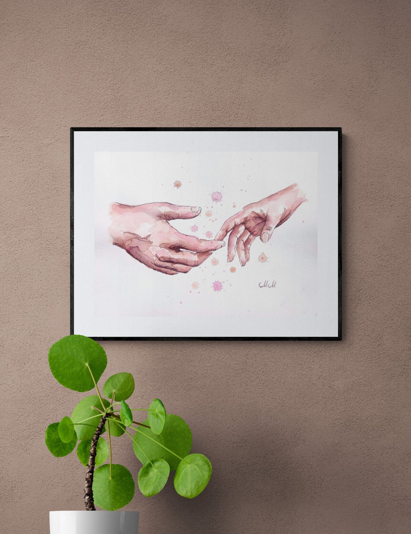 Hand in hand VII - watercolor artwork