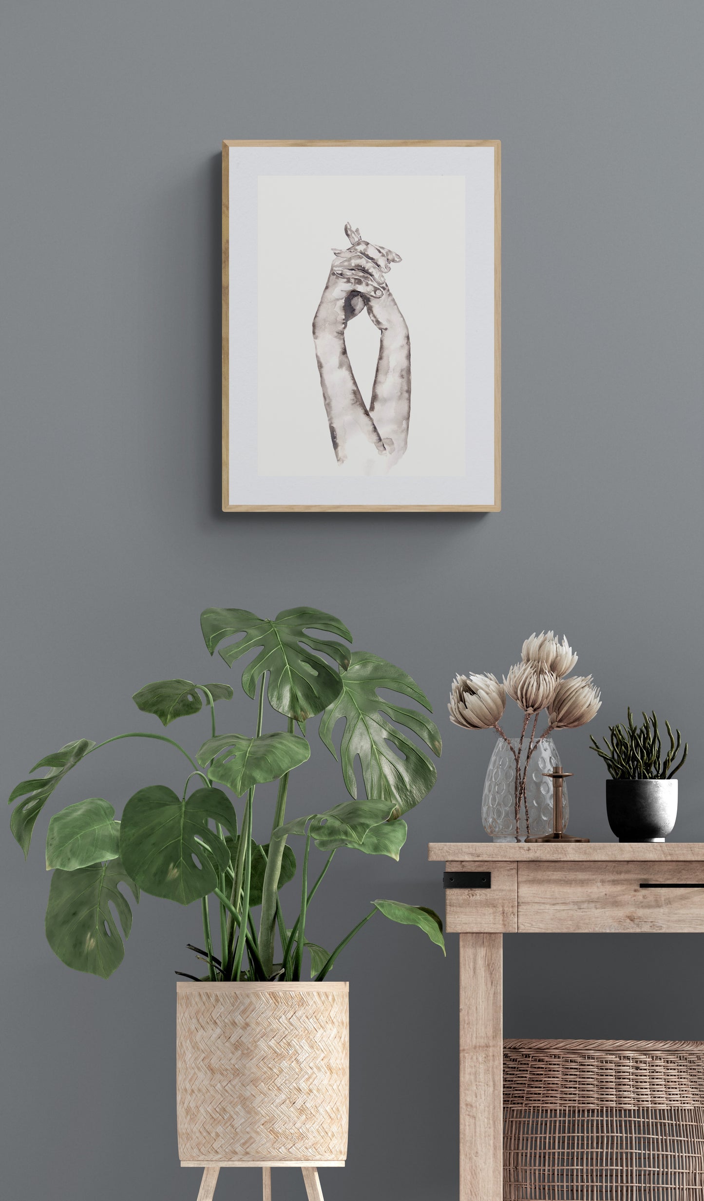 Lovers Holding Hands V – Minimalist Art - Ink Painting

This beautiful hand painting is the perfect gift for lovers, symbolizing love, connection, and unity.

The simple abstract wall art effortlessly complements contemporary home, Scandinavian living room and boho home.&nbsp;

Hand in hand art is a meaningful symbol of love, an ideal choice for holway wall decor or dining room wall decoration. This piece adds a stunning touch to any family home.

Size: 16" x 11" (42 cm x 29 cm)