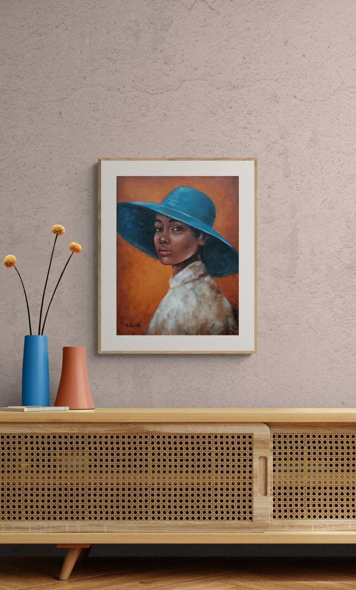 Blue Elegance - original oil portrait painting
