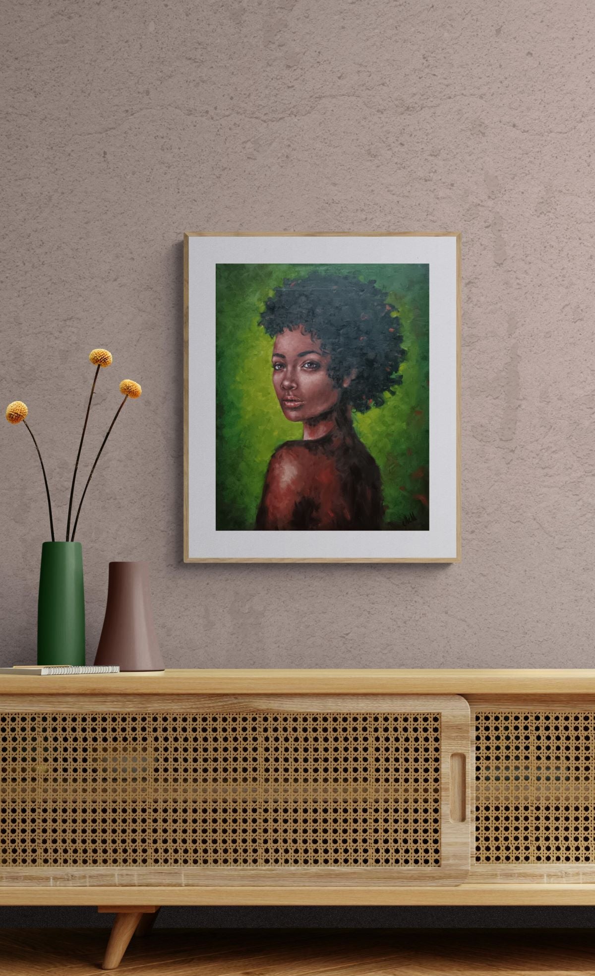 Stunning African girl - original oil portrait painting