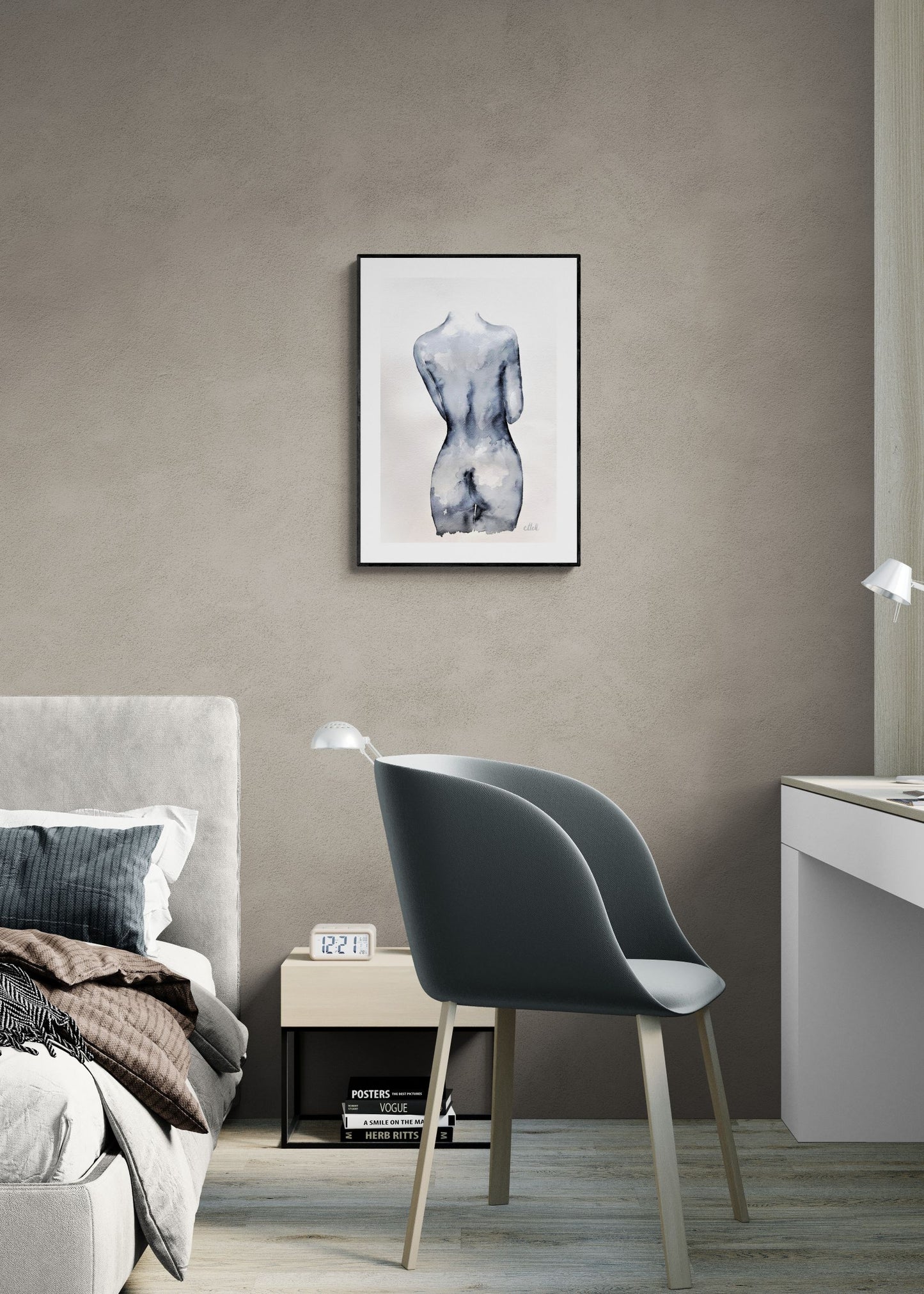 Gentle Presence is an original minimalist ink drawing exploring the quiet intimacy of the female form.

Created with fluid ink and subtle watercolor washes on fine art paper, the figure emerges softly, balancing strength and vulnerability. The composition is restrained and atmospheric, offering a sense of calm presence and understated sensuality rather than explicit expression.