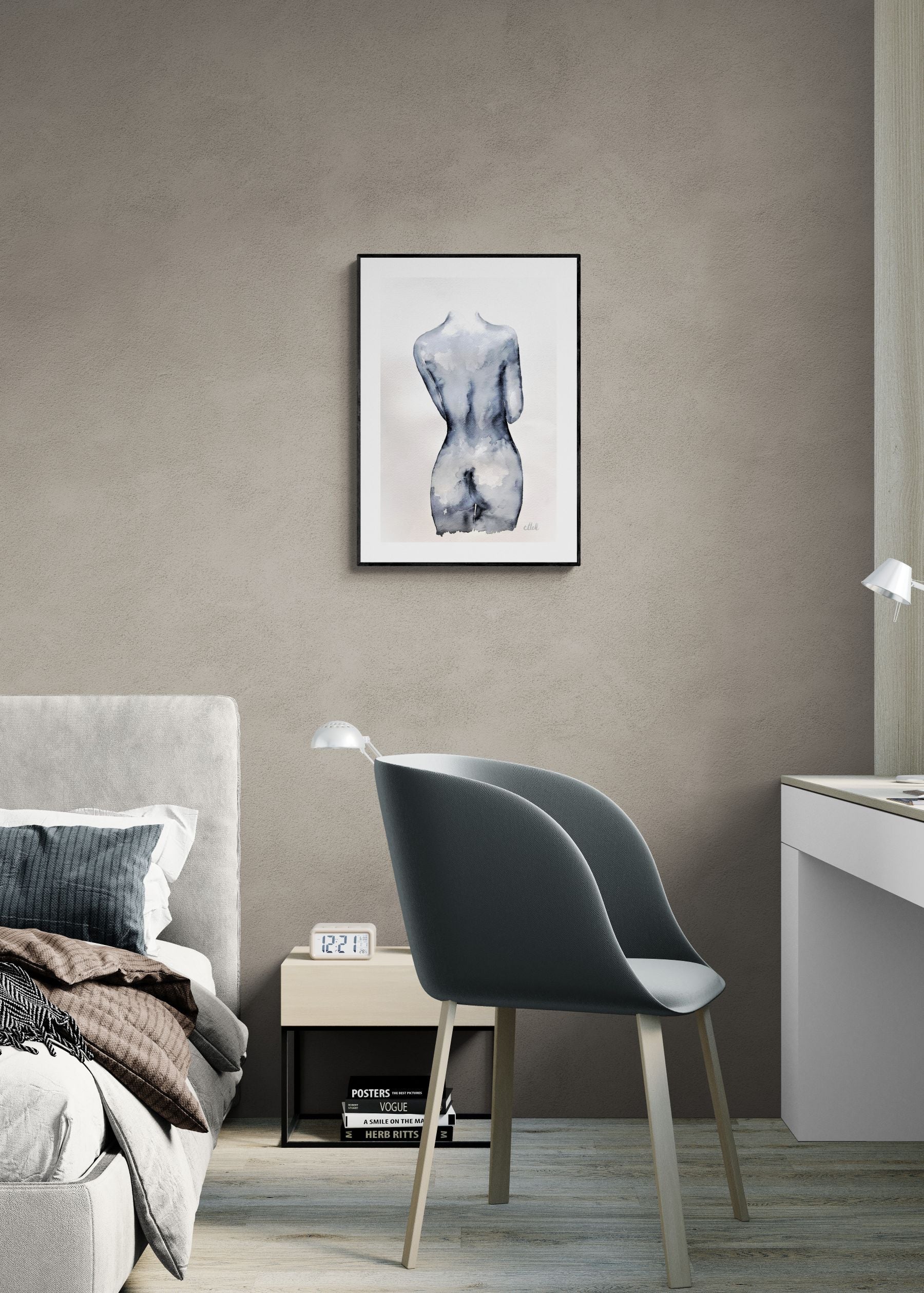 Gentle Presence is an original minimalist ink drawing exploring the quiet intimacy of the female form.

Created with fluid ink and subtle watercolor washes on fine art paper, the figure emerges softly, balancing strength and vulnerability. The composition is restrained and atmospheric, offering a sense of calm presence and understated sensuality rather than explicit expression.