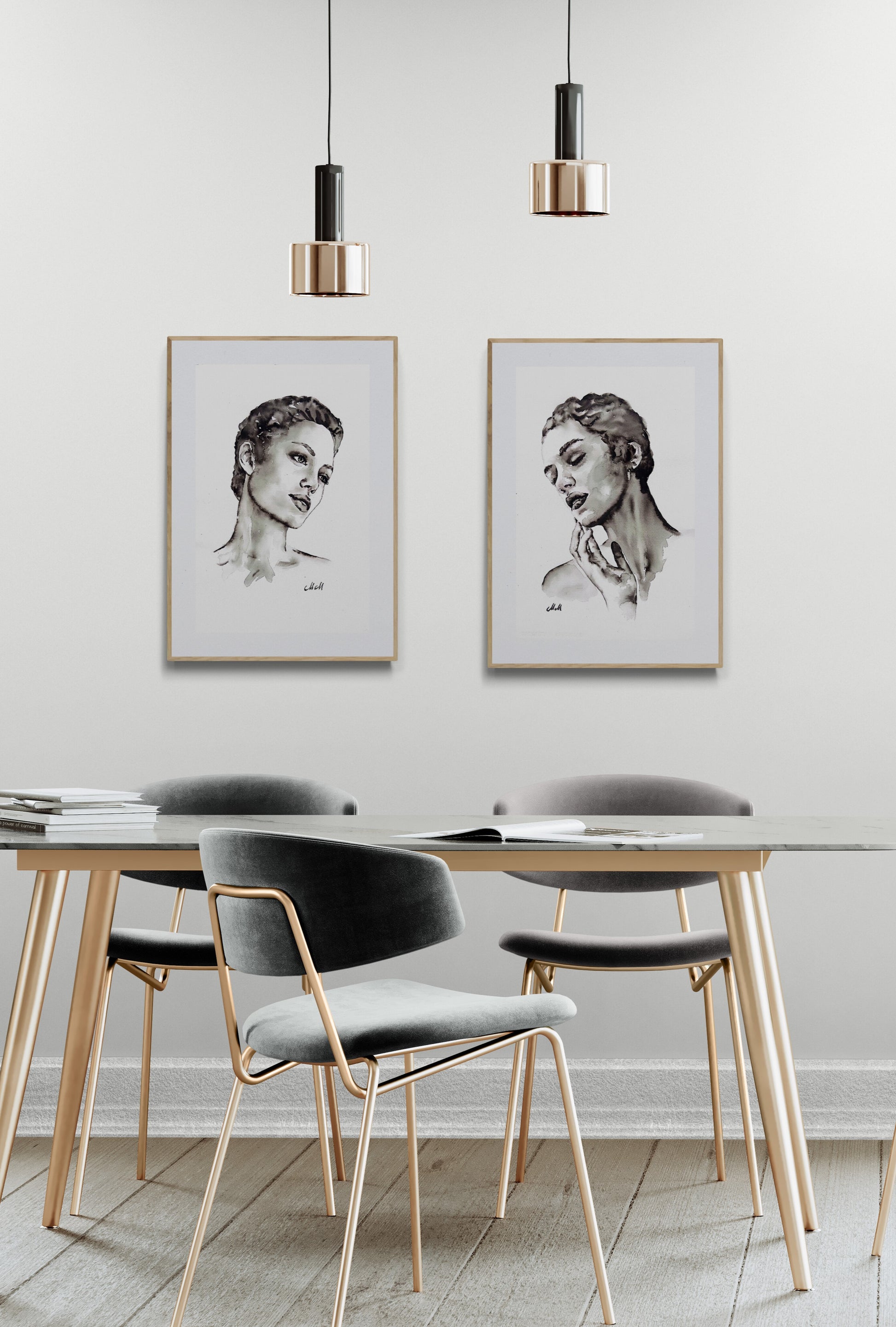 Passion Ink Portrait Painting – Original Black and White Female Profile Artwork

This female face is a striking, handmade drawing that beautifully captures the essence of femininity in a minimalist style.

Created with a delicate balance of black ink and watercolors, the female profile radiates elegance and strength, making it a timeless addition to any space.

Minimalist portrait of a woman artwork is simple yet powerful, demonstrating the beauty that can come from just water and a touch of black.
