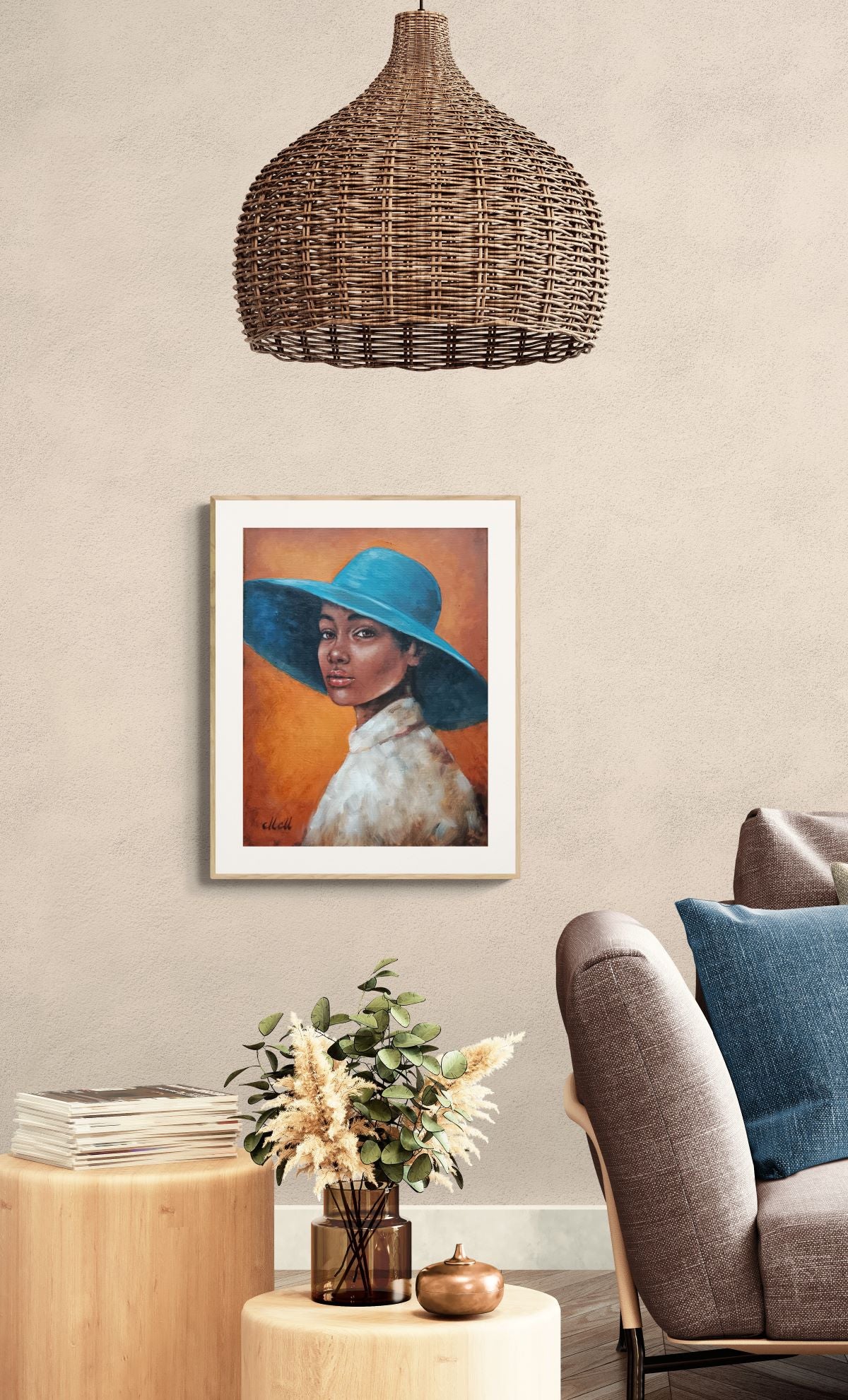 Blue Elegance - original oil portrait painting