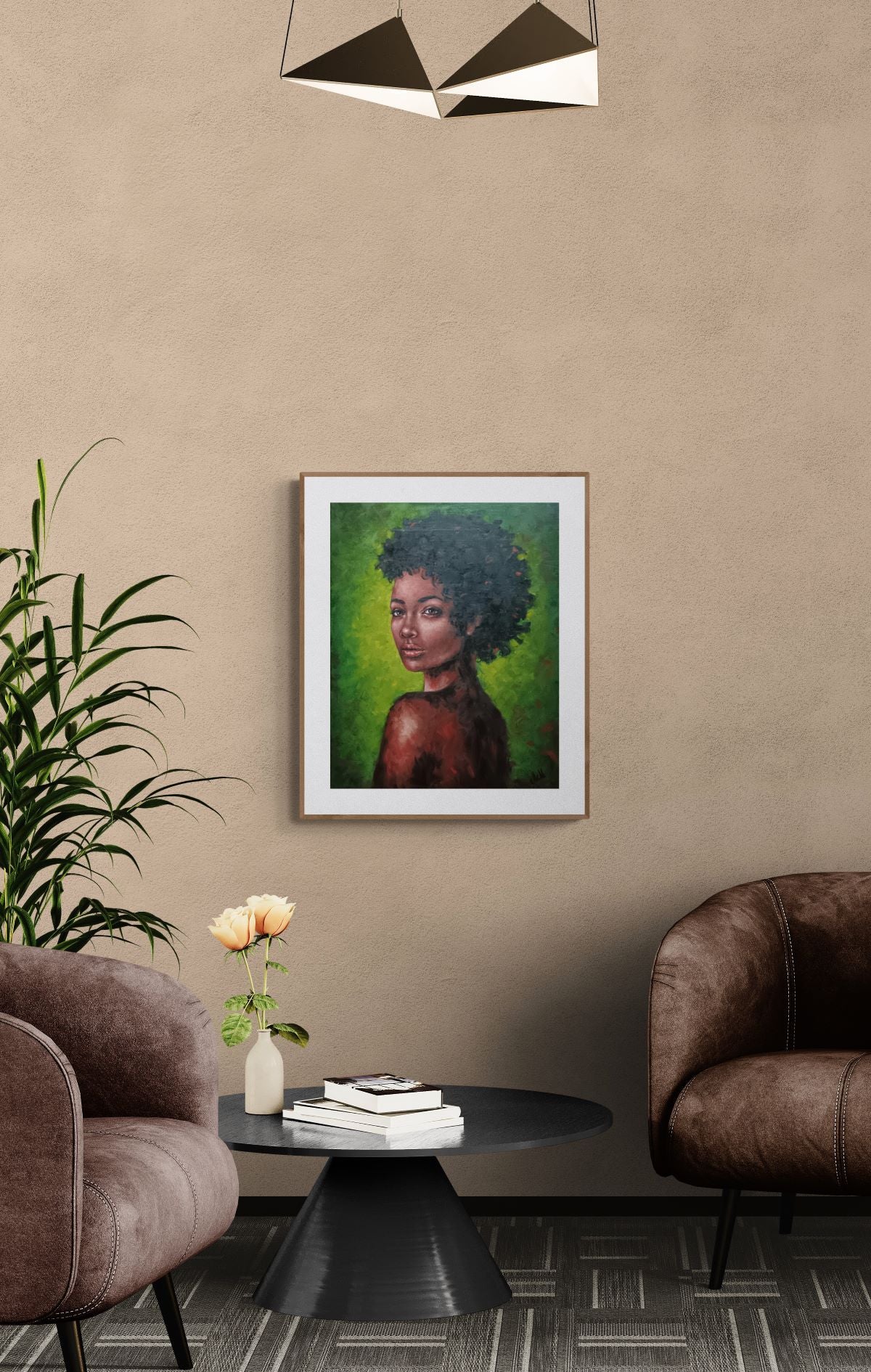 Stunning African girl - original oil portrait painting