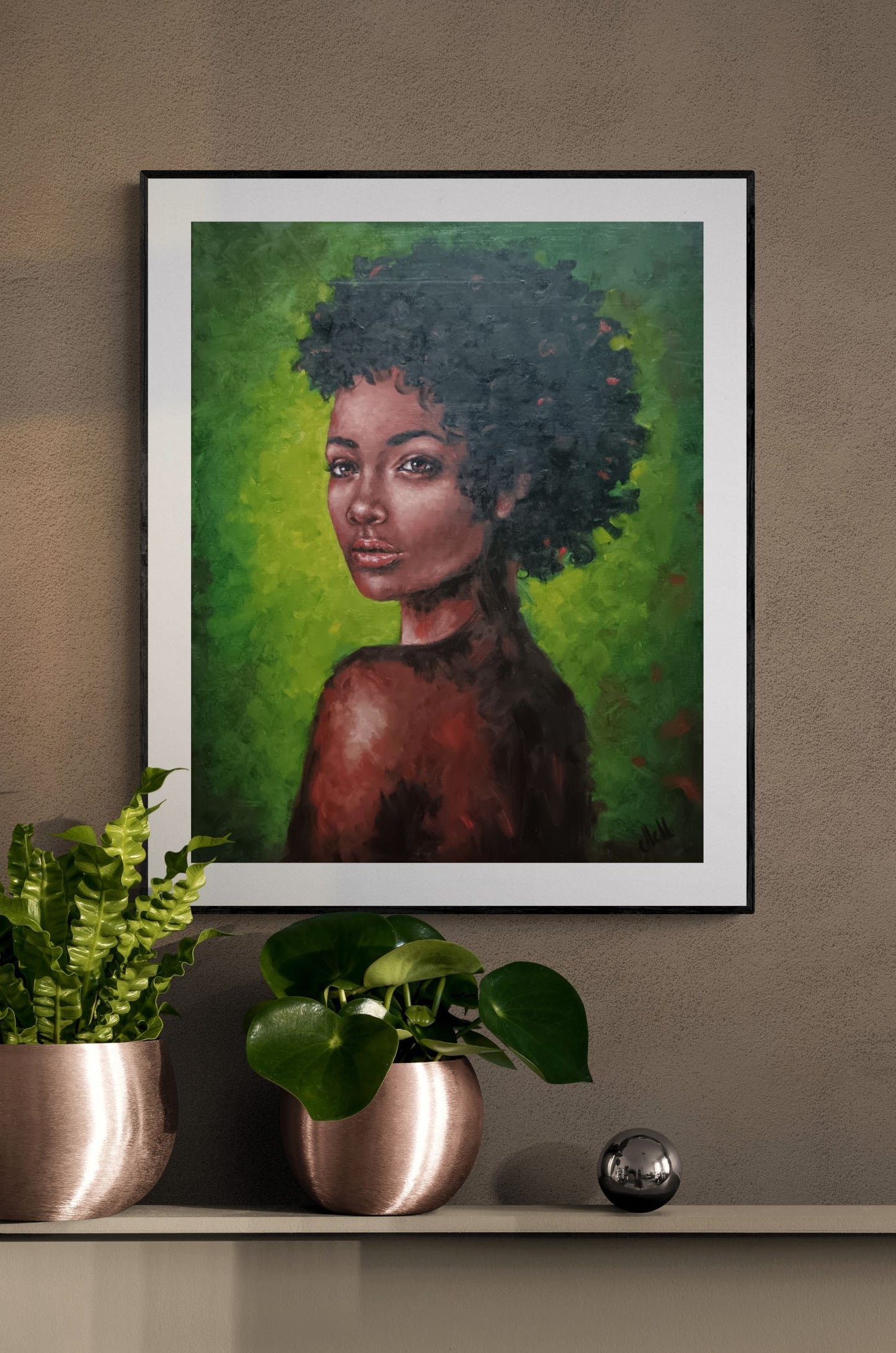 Stunning African girl - original oil portrait painting