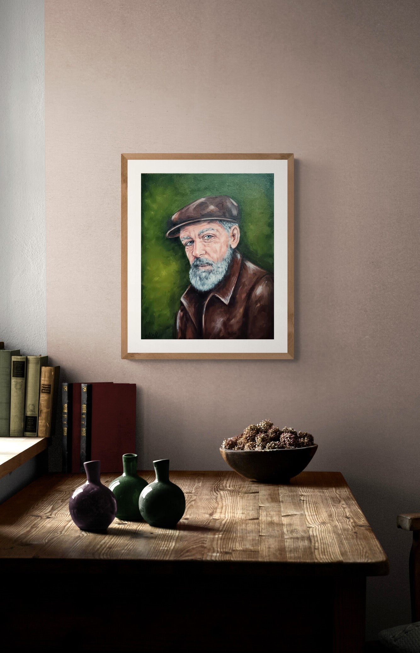 Timeless Old Man Portrait – Original Oil Painting
This soulful oil portrait of an elderly man, painted with rich, expressive brushstrokes, captures a lifetime of wisdom and emotion.

A truly one-of-a-kind piece, this artwork brings warmth and depth to any space, whether as a&nbsp;striking addition to a home gallery or a meaningful gift for someone special.

Created with high-quality oil colors on canvas, this portrait celebrates the beauty of age, experience, and character.