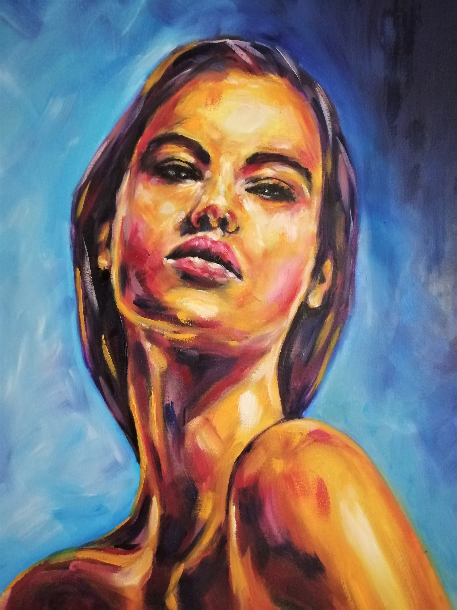 Sensual Woman Impasto Oil Painting – Original Handmade Portrait

This sensual impasto oil painting captures the beauty of a woman in rich, textured brushstrokes. A&nbsp;colorful face erotic painting, it adds a bold and sophisticated touch to any modern bedroom.

Size: 50 cm x 70 cm (20" x 28")
Medium: Oil on canvas and Ready to hang