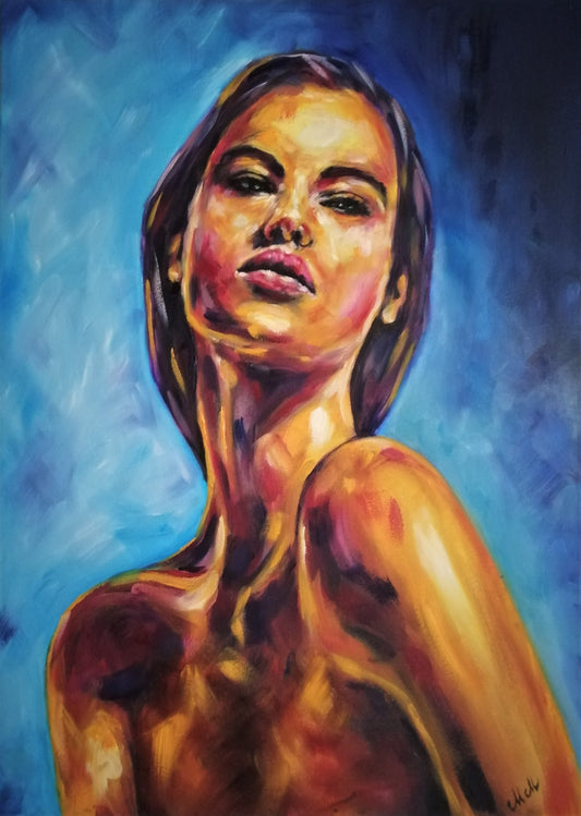 Sensual Woman Impasto Oil Painting – Original Handmade Portrait

This sensual impasto oil painting captures the beauty of a woman in rich, textured brushstrokes. A&nbsp;colorful face erotic painting, it adds a bold and sophisticated touch to any modern bedroom.

Size: 50 cm x 70 cm (20" x 28")
Medium: Oil on canvas and Ready to hang