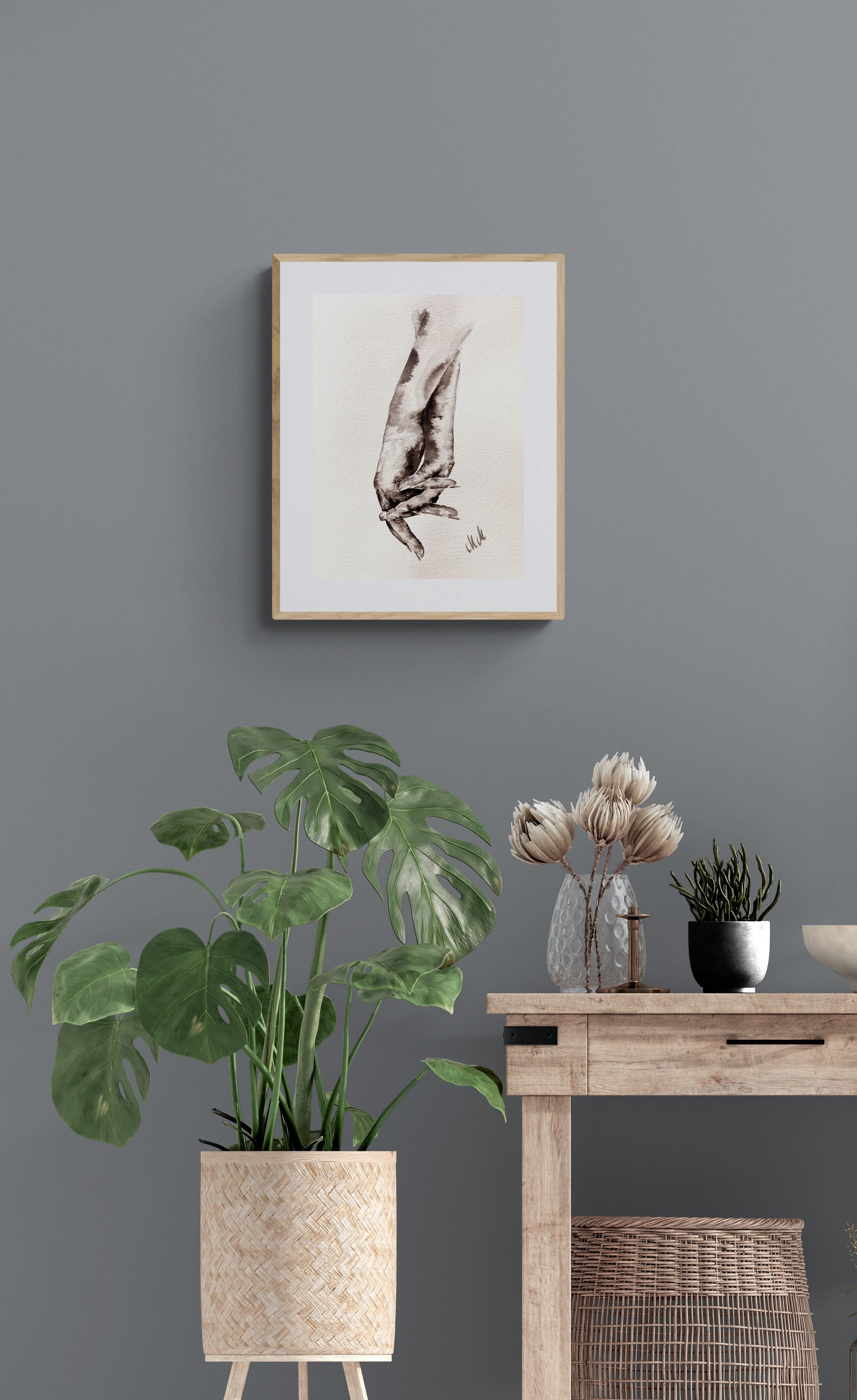 Lovers Holding Hands – Minimalist wall art - Ink Painting

This black and white wall art is a beautiful, minimalist artwork perfect for a modern home, Scandinavian-style space, or boho home.

Its timeless black and white design makes it a versatile addition to any room, including a home office or hallway.

Ideal as a thoughtful gift for couples, young families, or as family home wall art, it brings a sense of love and unity to any space.

Size: 16" x 11" (42 cm x 29 cm)
Hand made on high-quality, matte natu