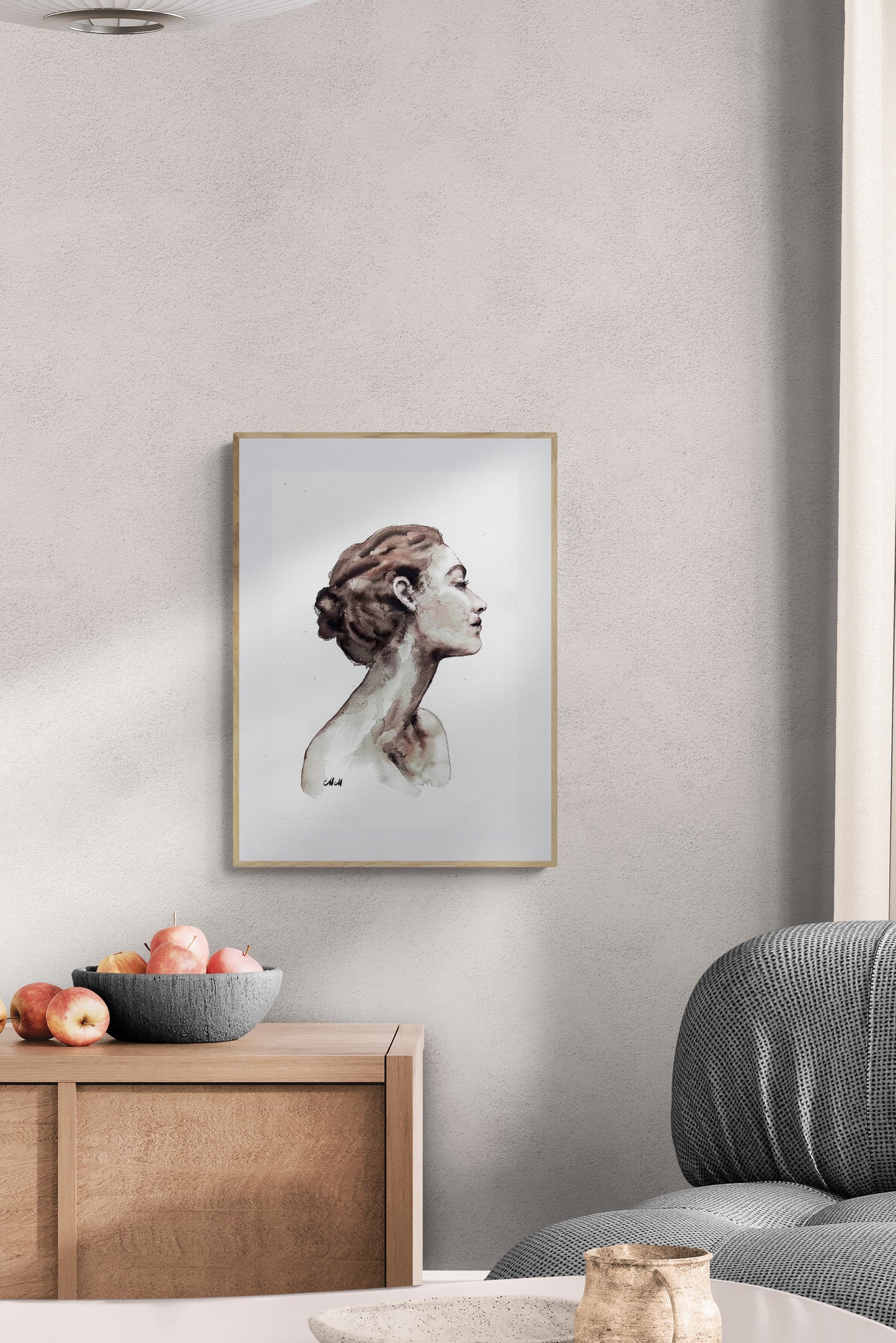 Grace Ink Portrait Painting – Original Black and White Female Profile Art

This female face is handmade drawing that beautifully captures the essence of feminine grace in a minimalist style.

Created with a delicate balance of black ink and watercolors, the female profile radiates elegance and grace, making it a timeless addition to any space.

Minimalist portrait of a woman artwork is simple yet powerful, demonstrating the beauty that can come from just water and a touch of black ink.