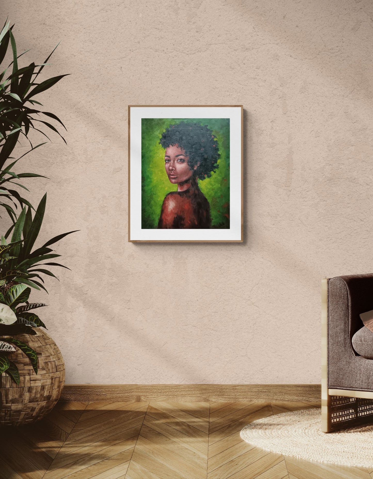Stunning African girl - original oil portrait painting