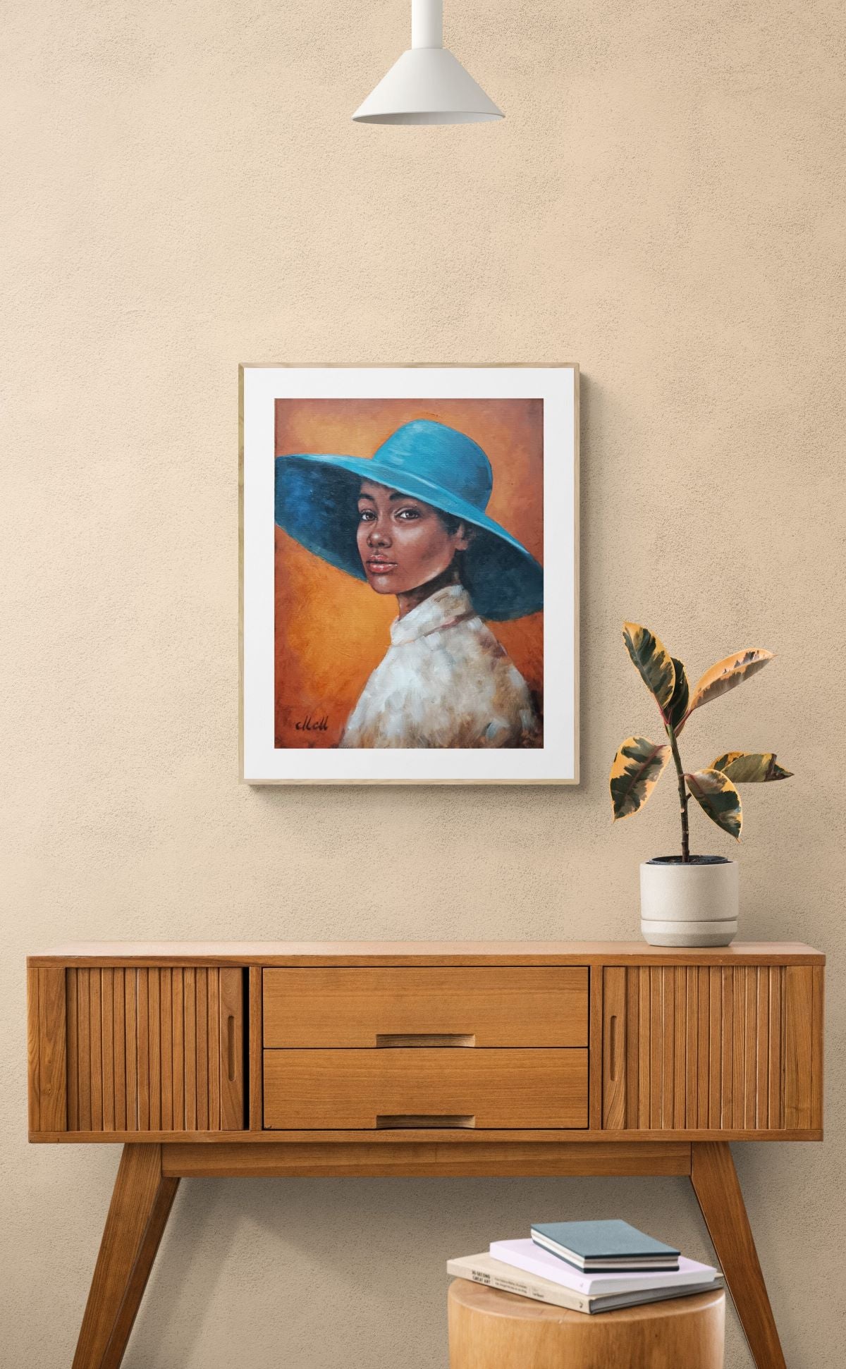 Blue Elegance - original oil portrait painting